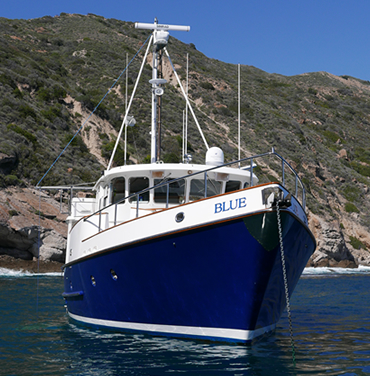 BLUE is a lovely example of the classic Nordhavn yacht.